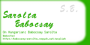 sarolta babocsay business card